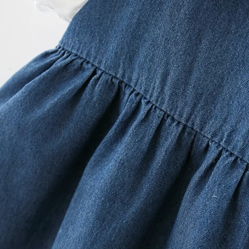 Classic Denim Girls Dress – Casual Cotton Outfit for Everyday Wear