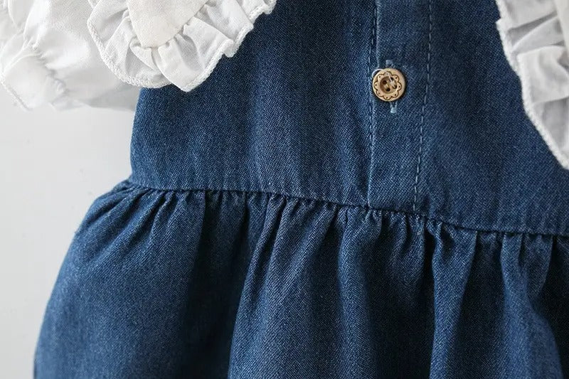 Classic Denim Girls Dress – Casual Cotton Outfit for Everyday Wear