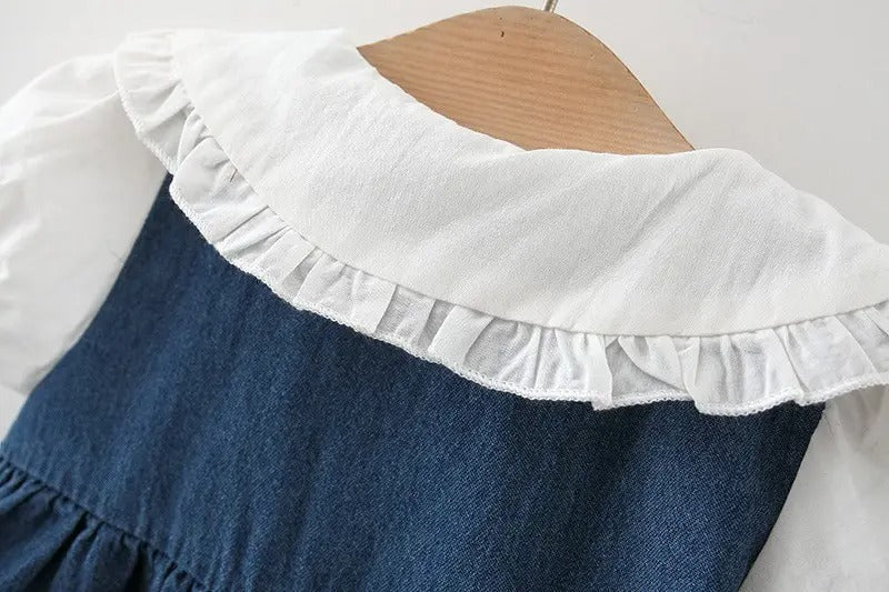 Classic Denim Girls Dress – Casual Cotton Outfit for Everyday Wear