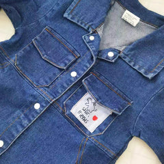 Classic Safari Baby Denim Jumpsuit for Boys and Girls – Durable and Stylish