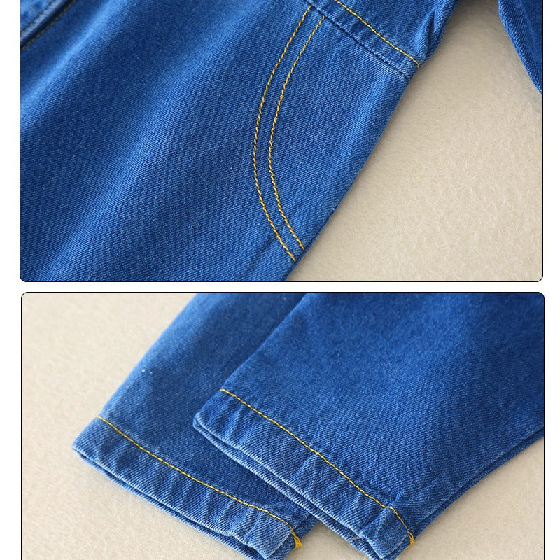 Classic Safari Baby Denim Jumpsuit for Boys and Girls – Durable and Stylish