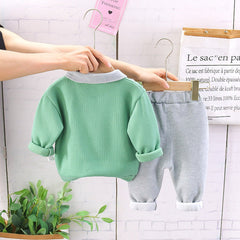 Classy Collared T-Shirt and Pant Boys Cotton Set – Stylish Kids Outfit