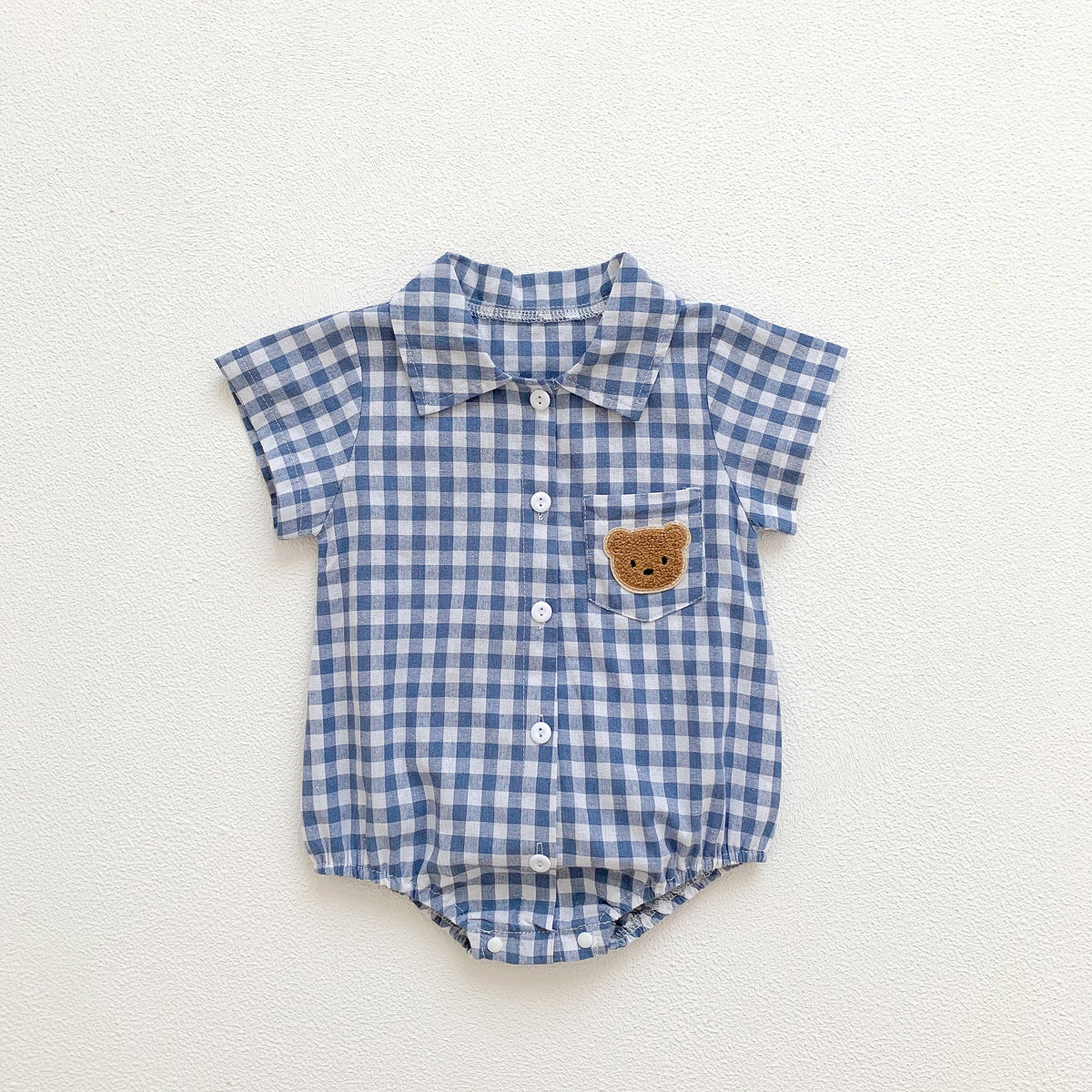 Colour Checkered Baby Boys Romper – Soft Cotton