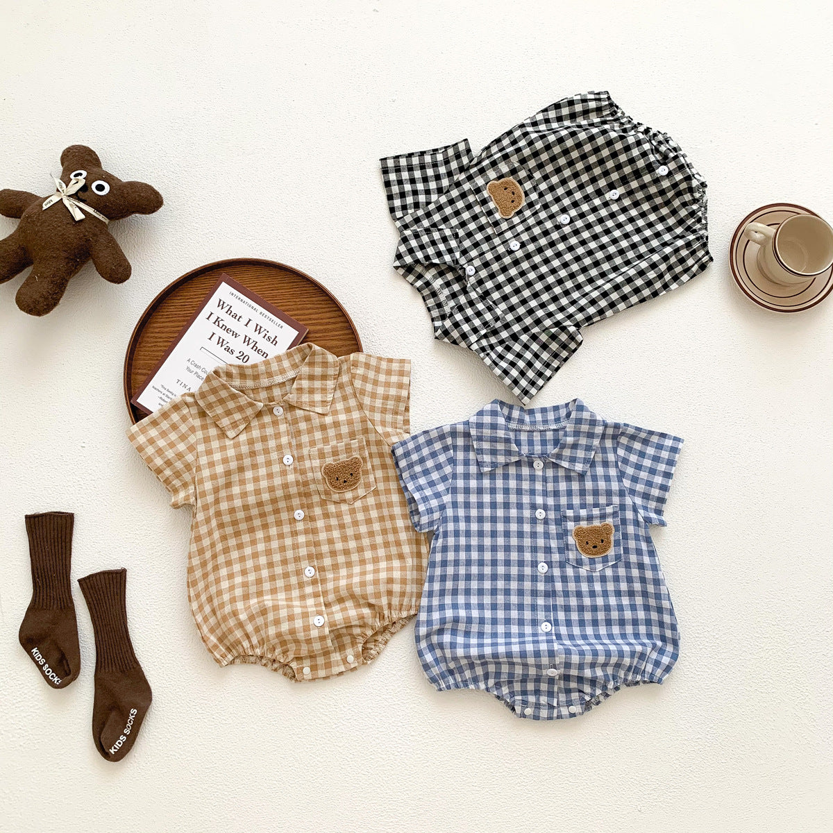Colour Checkered Baby Boys Romper – Soft Cotton