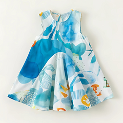Colour Pop Girls Dress – Bright Cotton Blend Party and Casual Wear