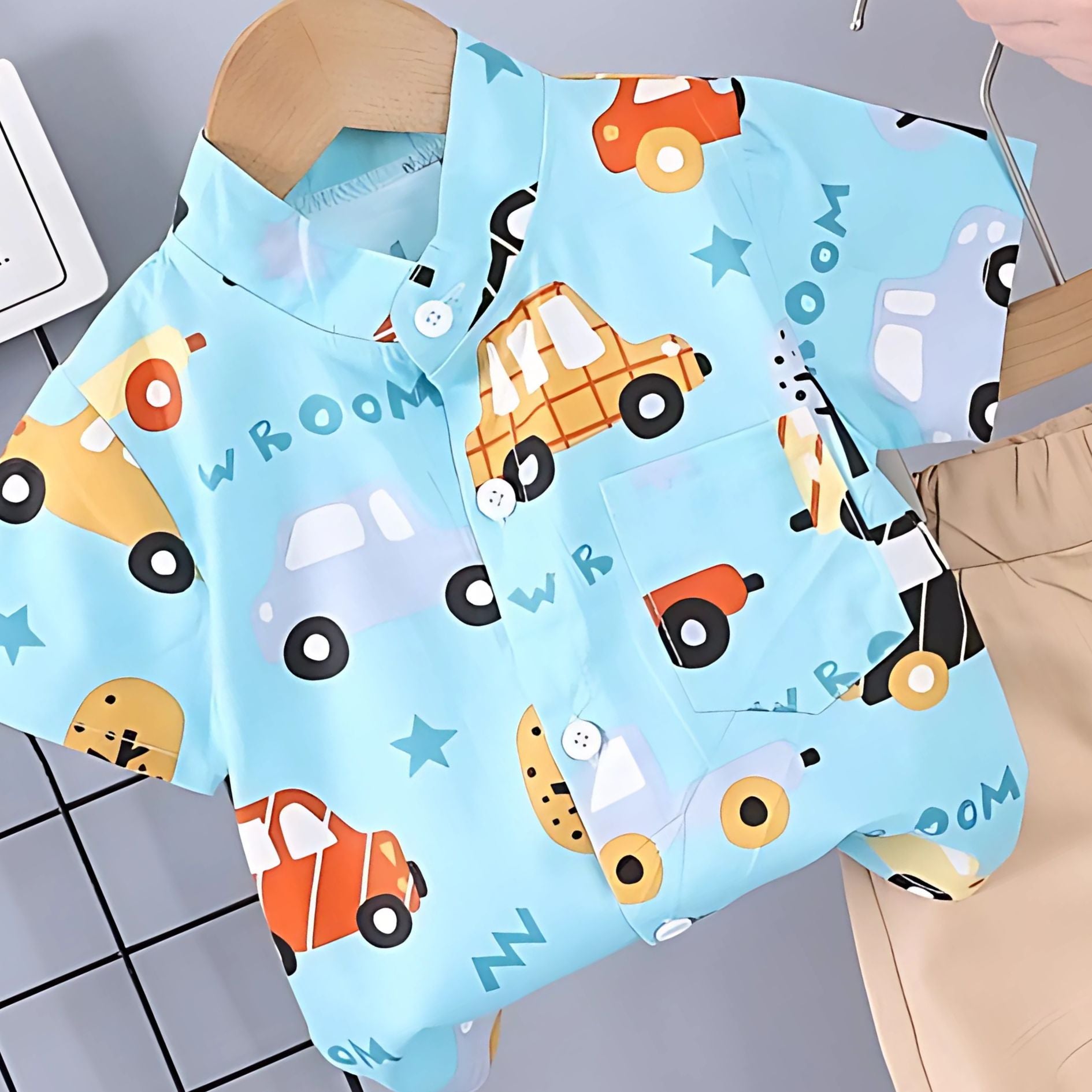 Colourful Cars Boys Set – Soft Cotton T-Shirt and Shorts