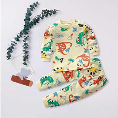 Colourful Dino Explorer Boys Set – Soft Cotton T-Shirt and Shorts