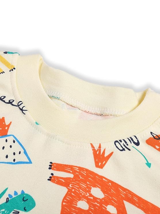 Colourful Dino Explorer Boys Set – Soft Cotton T-Shirt and Shorts