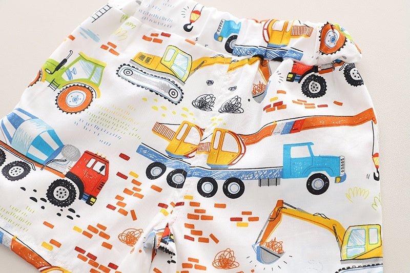 Colourful Vehicles Boys Co-ord Set – Soft Cotton Two-Piece Outfit
