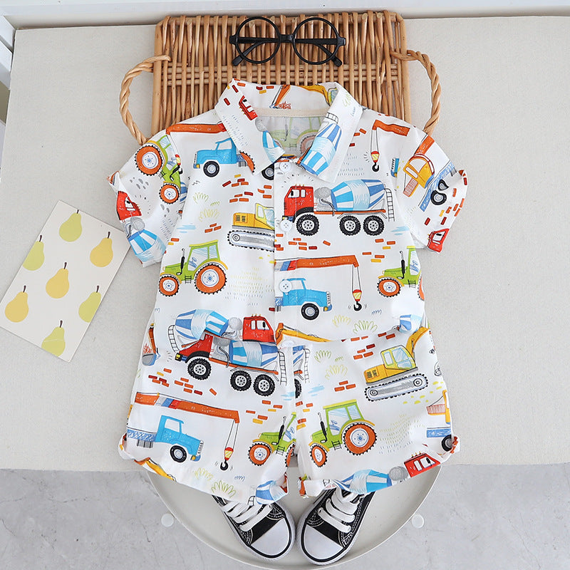 Colourful Vehicles Boys Co-ord Set – Soft Cotton Two-Piece Outfit