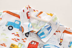 Colourful Vehicles Boys Co-ord Set – Soft Cotton Two-Piece Outfit