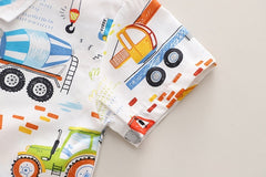 Colourful Vehicles Boys Co-ord Set – Soft Cotton Two-Piece Outfit