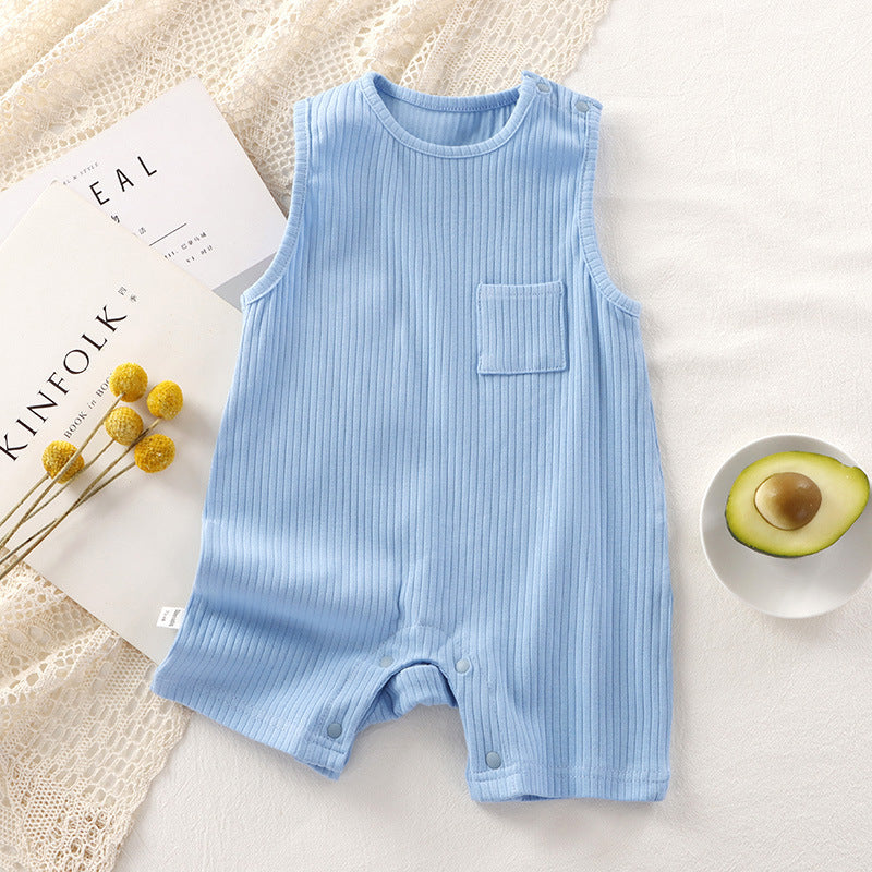 Comfy Blue Baby Romper for Boys and Girls – Soft Cotton