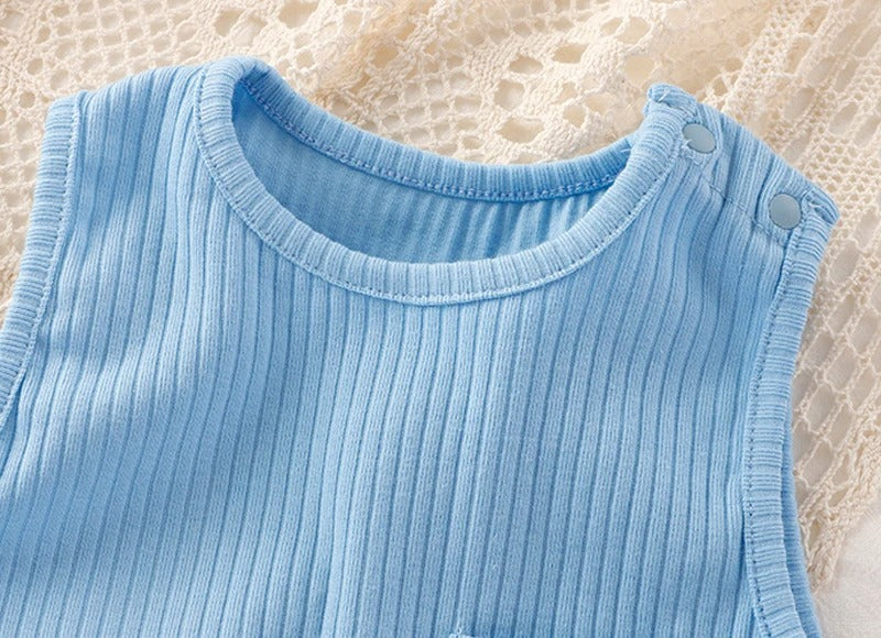 Comfy Blue Baby Romper for Boys and Girls – Soft Cotton