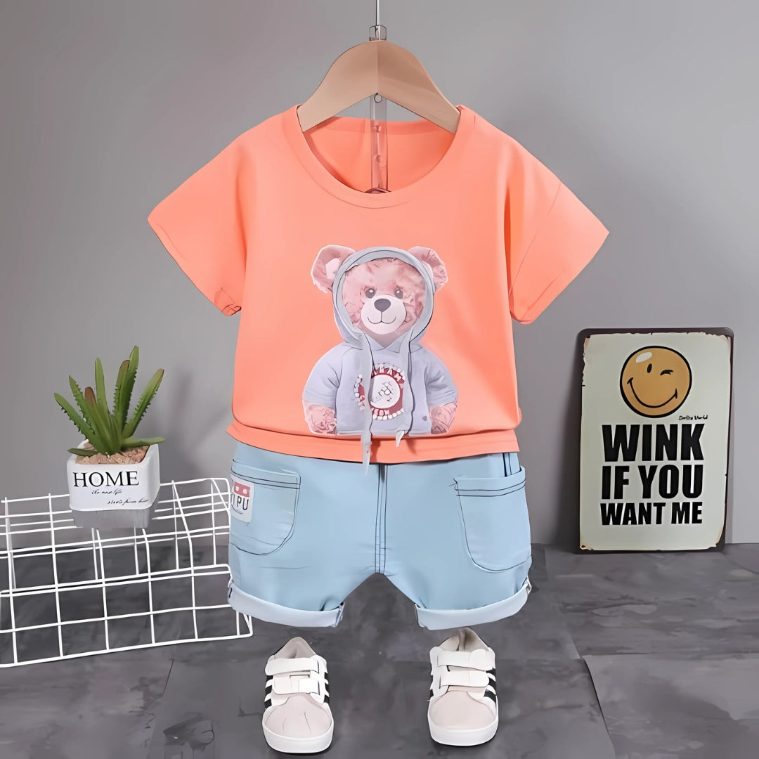 Cool Teddy Boys T-Shirt and Bottom Set – Comfortable Cotton Outfit
