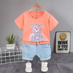 Cool Teddy Boys T-Shirt and Bottom Set – Comfortable Cotton Outfit