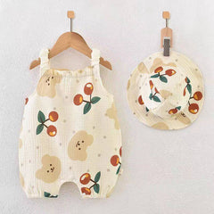 Soft Cotton Gauze Newborn Girls Jumpsuit – Lightweight and Breathable