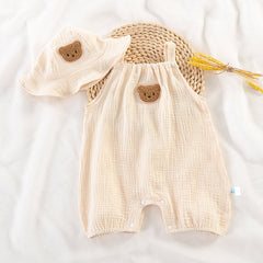 Soft Cotton Gauze Newborn Girls Jumpsuit – Lightweight and Breathable