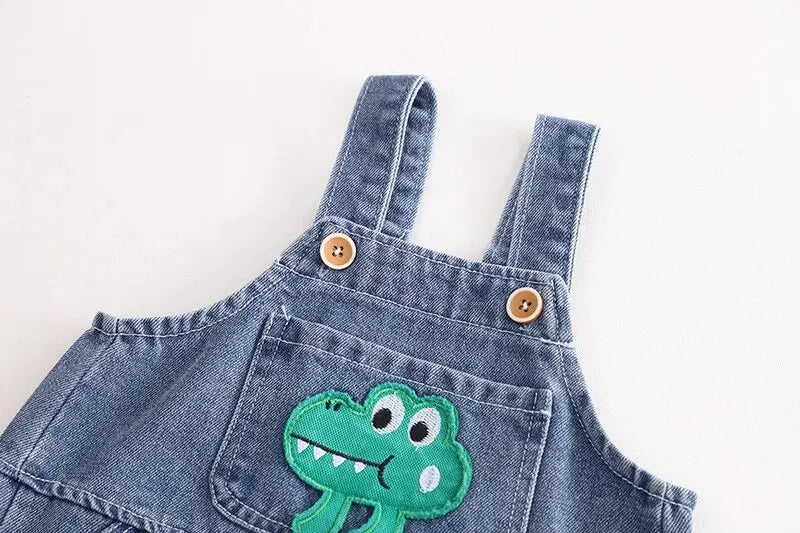 Cozy Denim Jumpsuit with Hoodie for Baby Boys and Girls – Cotton