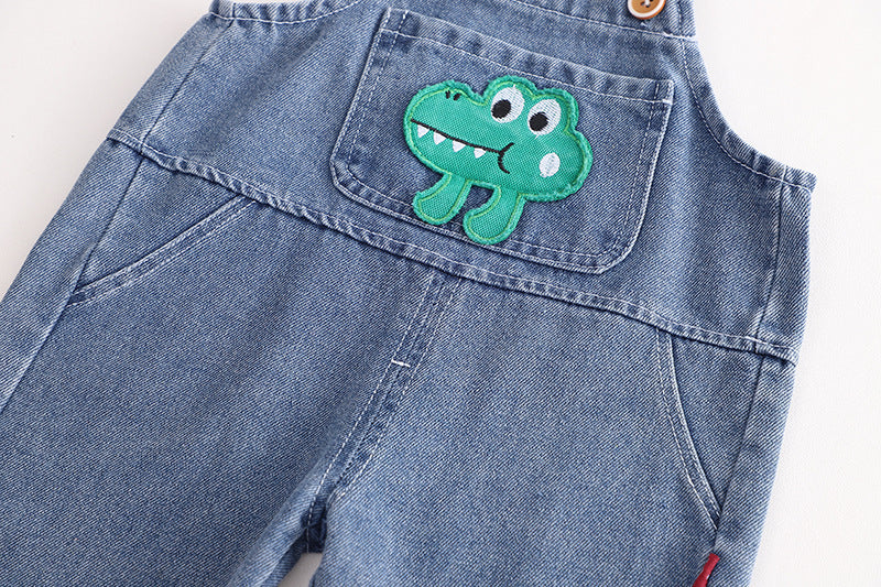 Cozy Denim Jumpsuit with Hoodie for Baby Boys and Girls – Cotton