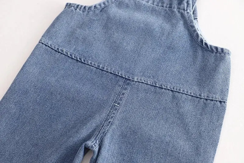 Cozy Denim Jumpsuit with Hoodie for Baby Boys and Girls – Cotton