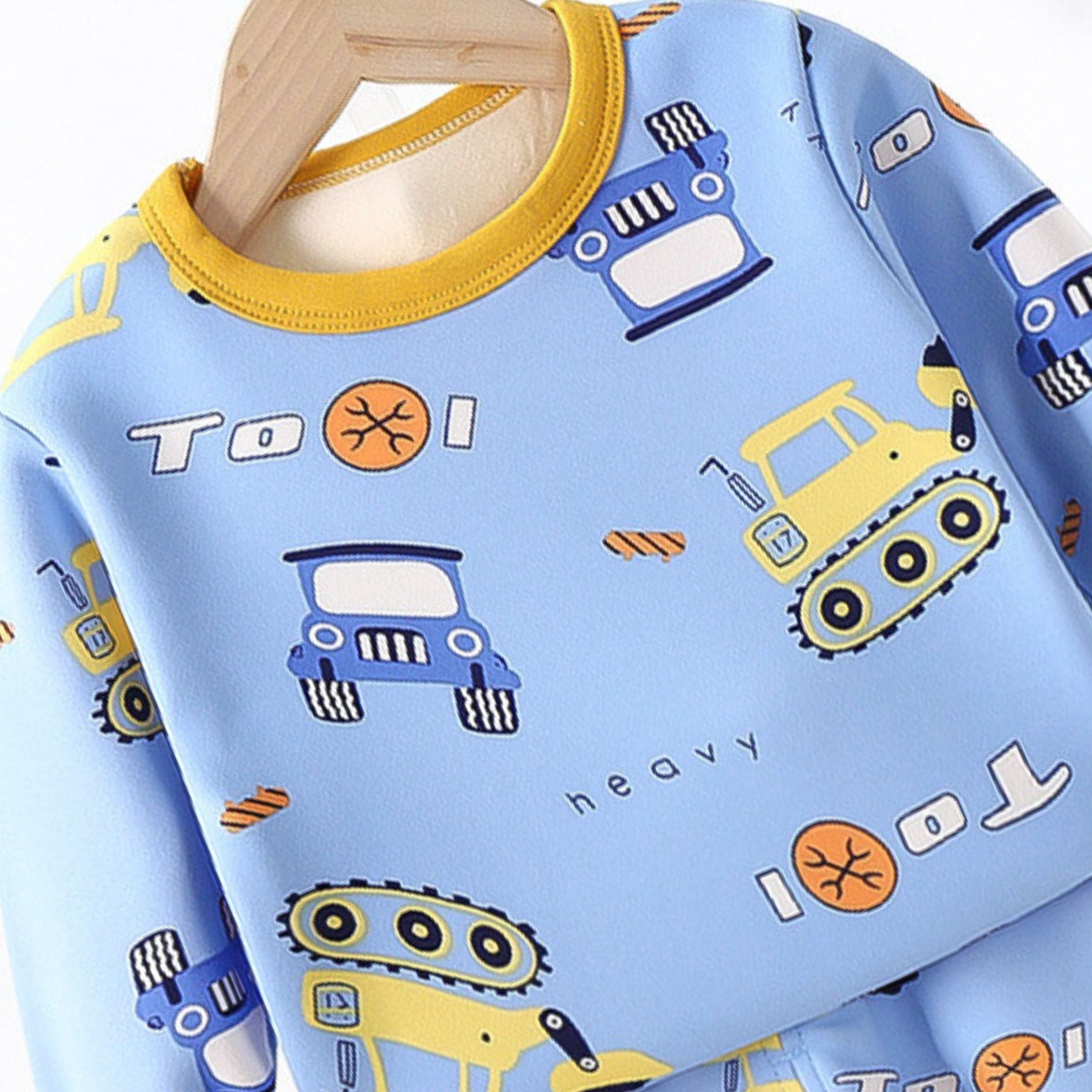 Cozy Vehicles Printed Boys Loungewear Set – Soft Cotton Blend Sleepwear