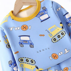 Cozy Vehicles Printed Boys Loungewear Set – Soft Cotton Blend Sleepwear