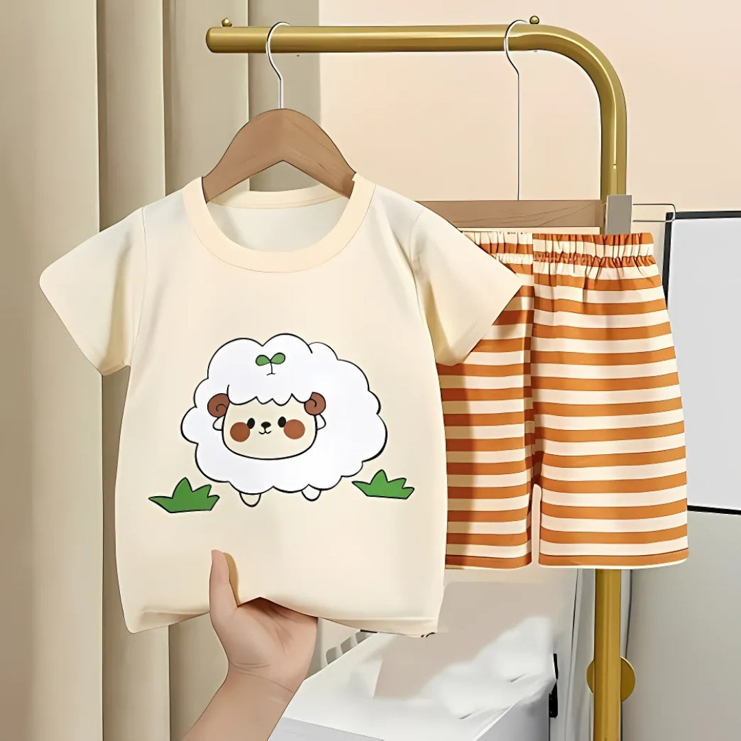 Cuddly Sheep Comfy Everyday Boys and Girls Set – Soft Cotton Blend Loungewear