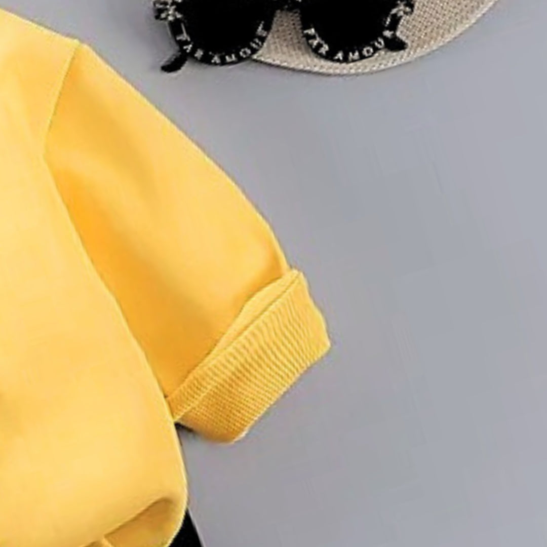 Cute 3D Emoji Boys Sweatshirt and Bottom Set – Cozy Cotton Blend Outfit