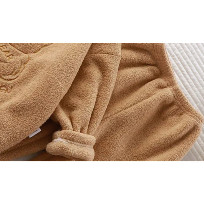 Cute Bear Girls Comfy Set – Soft Cotton Blend Two-Piece Outfit