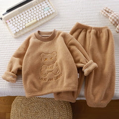 Cute Bear Girls Comfy Set – Soft Cotton Blend Two-Piece Outfit