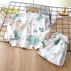 Cute Forest Lounge Wear Set for Boys and Girls – Soft Cotton Blend Two-Piece Outfit