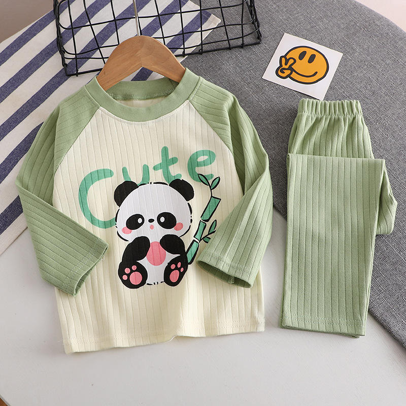 Cute Panda Baby Girls Pyjama Set – Soft Cotton Sleepwear for Toddlers