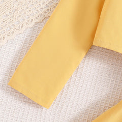 Cute Yellow Two-Piece Girls Party Outfit – Stylish Top and Skirt Set