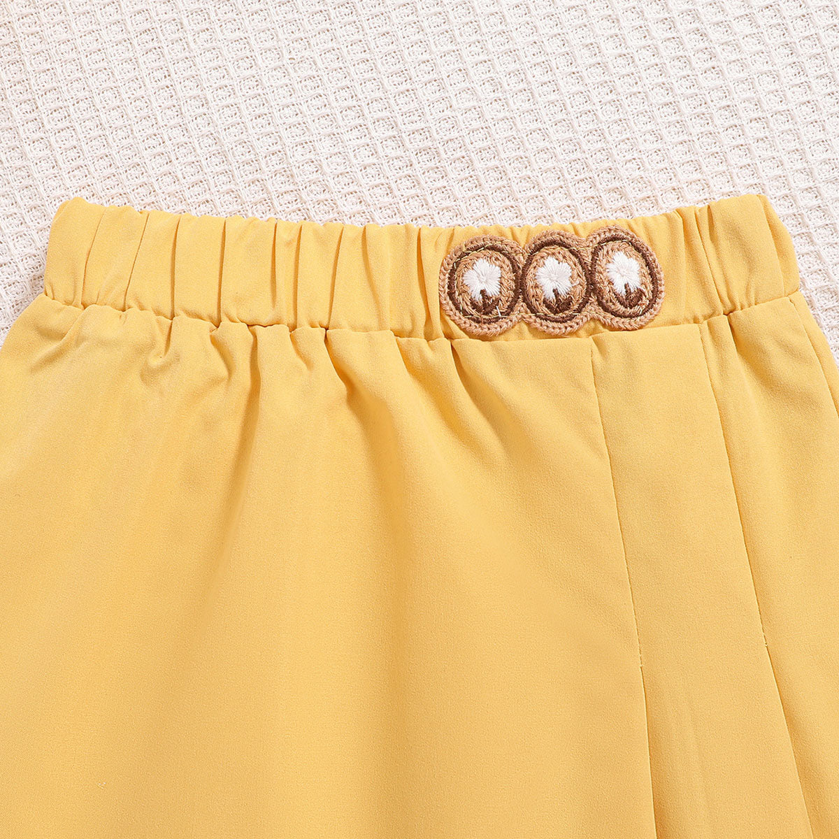 Cute Yellow Two-Piece Girls Party Outfit – Stylish Top and Skirt Set
