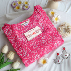 Berry Bandhani Kurta