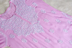 Safaa Baby Pink Long Modal Kurta
