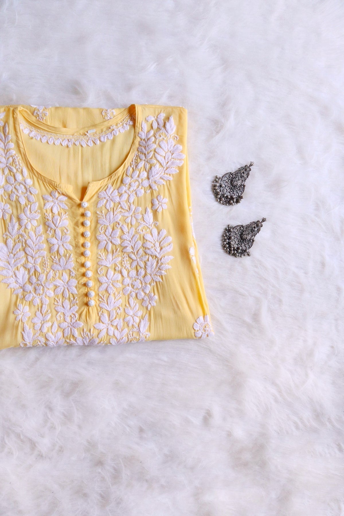 Duaa Yellow Long Modal Kurta