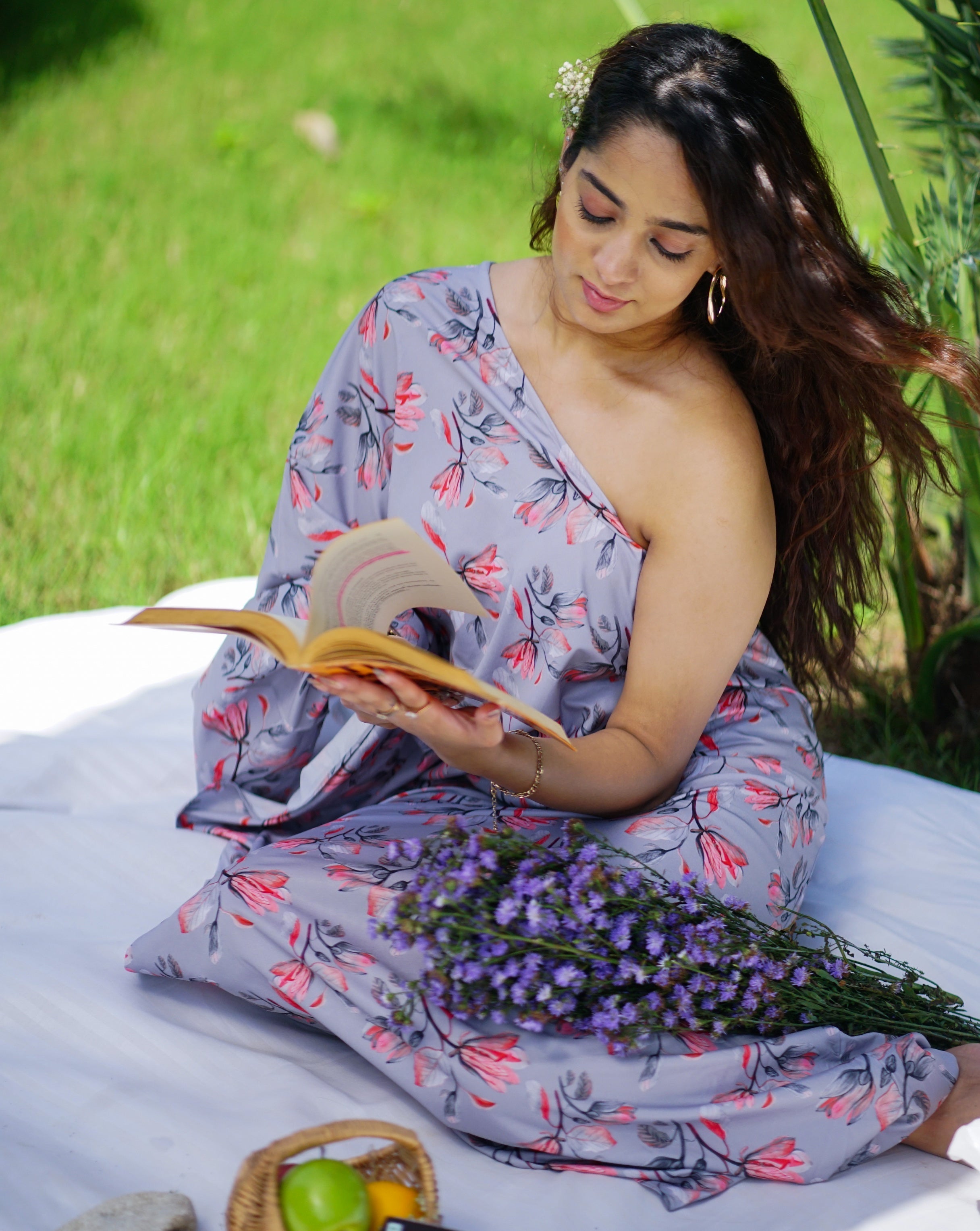 Off Shoulder Charm Dress – Steel Grey Glamour