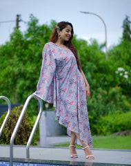 Off Shoulder Charm Dress – Steel Grey Glamour