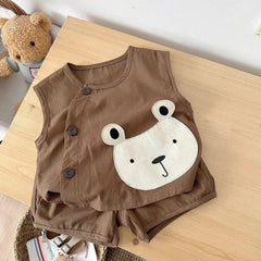 Den Sleeveless Boys Co-ord Set – Lightweight Cotton Summer Outfit for Kids