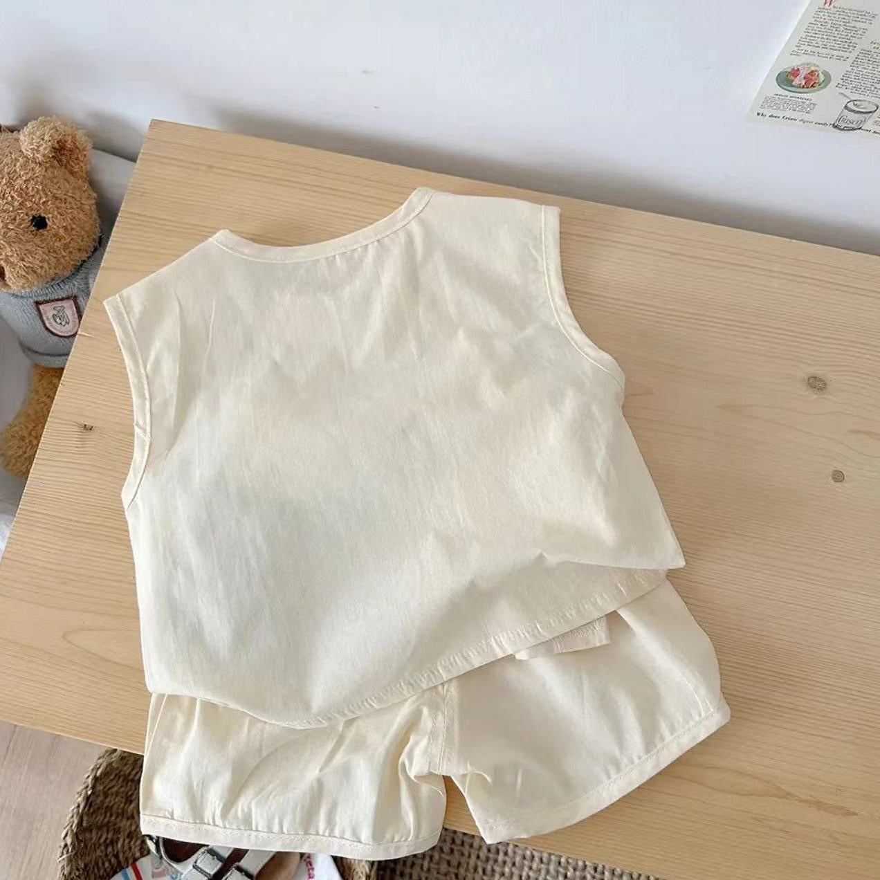 Den Sleeveless Boys Co-ord Set – Lightweight Cotton Summer Outfit for Kids