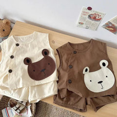 Den Sleeveless Boys Co-ord Set – Lightweight Cotton Summer Outfit for Kids