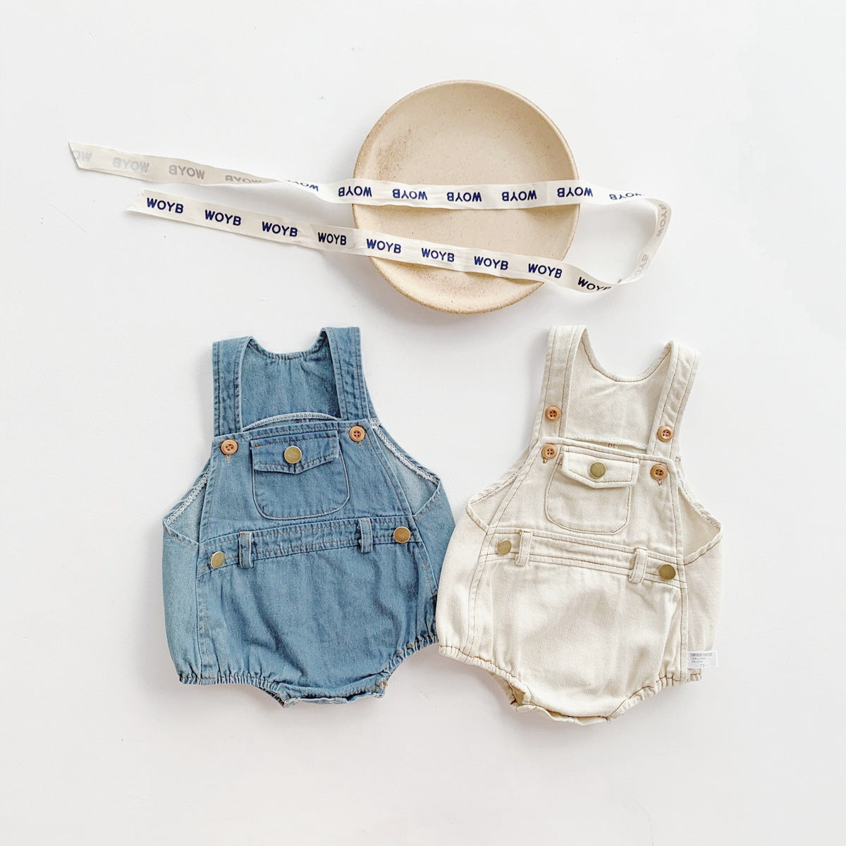 Denim Baby Romper with Matching Cap – Cute Unisex Outfit for Boys and Girls