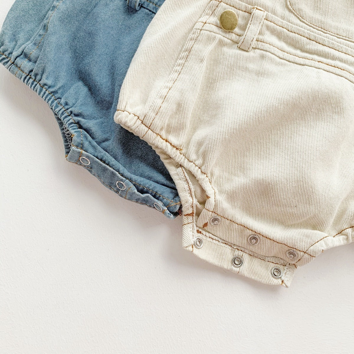 Denim Baby Romper with Matching Cap – Cute Unisex Outfit for Boys and Girls