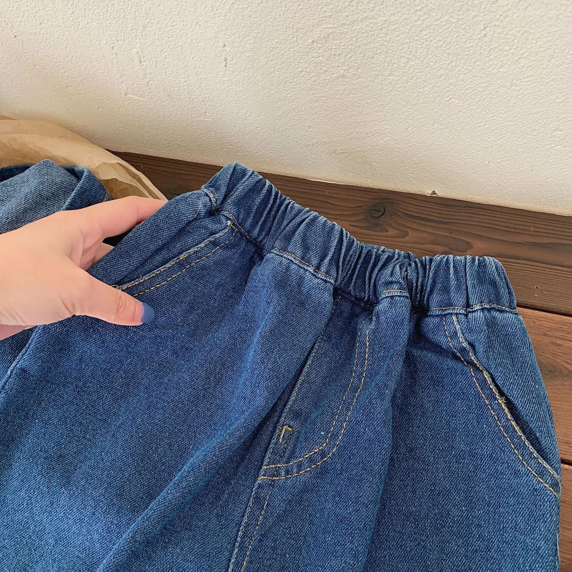 Denim Hoodie and Pants Set for Baby Boys and Girls – Casual Sweatshirt Outfit