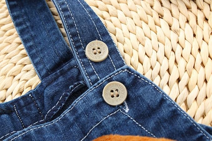 Denim Cute 3D Dog Jumpsuit for Baby Boys and Girls – Comfortable Unisex Outfit