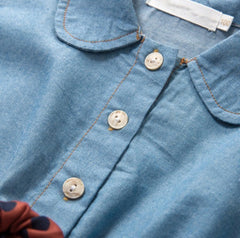 Denim Frill Style Girls Dress – Soft Cotton Blend Casual Wear