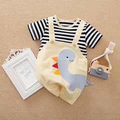 Fun Dino Baby Boys and Girls Cotton Romper Jumpsuit – Comfortable One-Piece Outfit