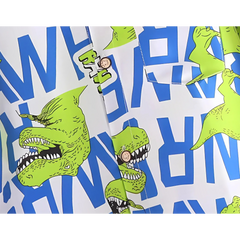 Dino Letters Boys Polyester Blend Shirt – Fun Dinosaur Graphic Top for Kids